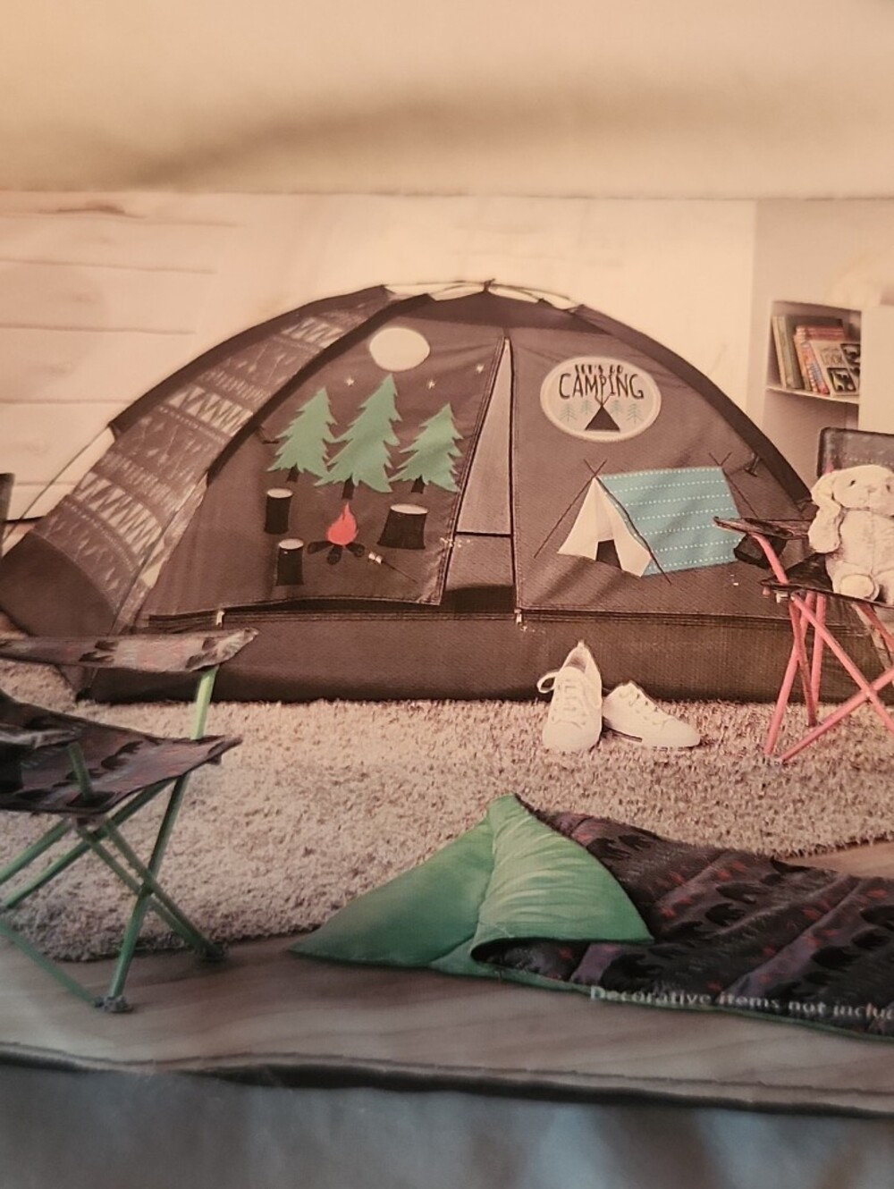 Ozark Trail Kids Camping Play Tent - Gray with Green Accents